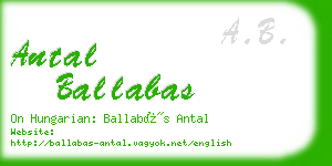 antal ballabas business card